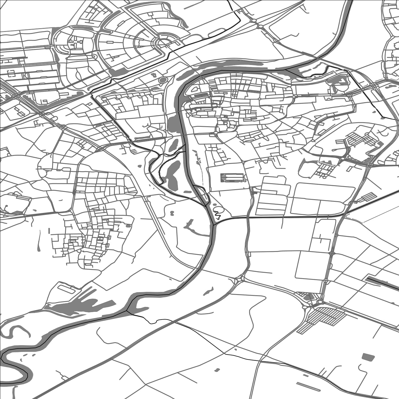 ROAD MAP OF HARDENBERG, NETHERLANDS BY MAPBAKES