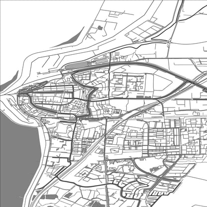 ROAD MAP OF HARLINGEN, NETHERLANDS BY MAPBAKES