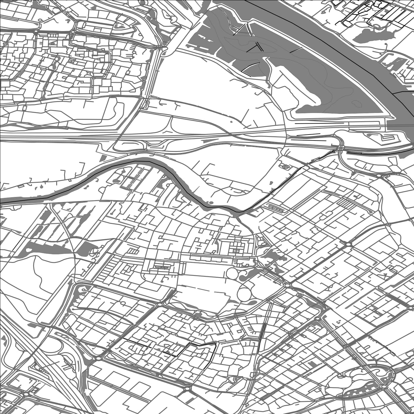 ROAD MAP OF HENDRIK-IDO-AMBACHT, NETHERLANDS BY MAPBAKES