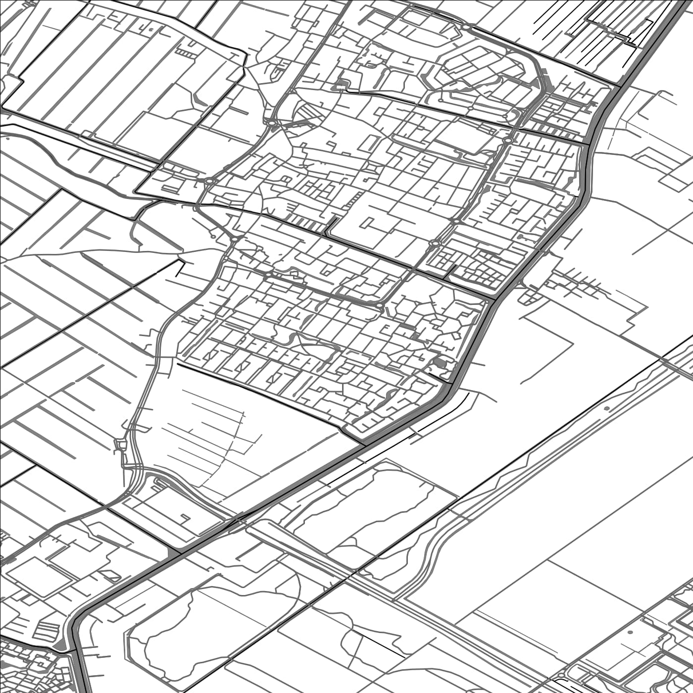 ROAD MAP OF HILLEGOM, NETHERLANDS BY MAPBAKES