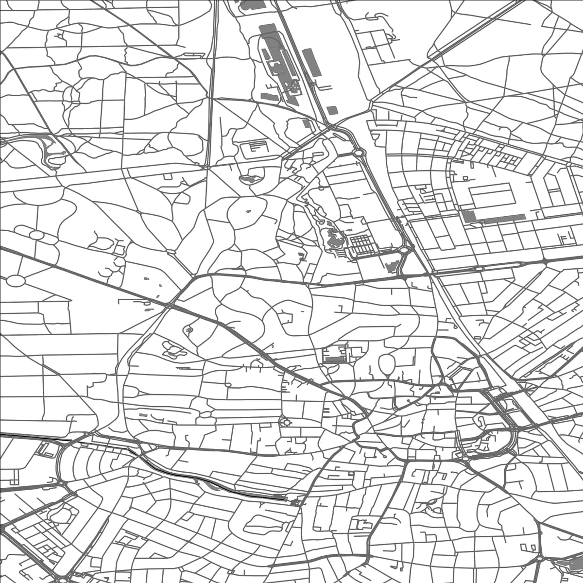 ROAD MAP OF HILVERSUM, NETHERLANDS BY MAPBAKES
