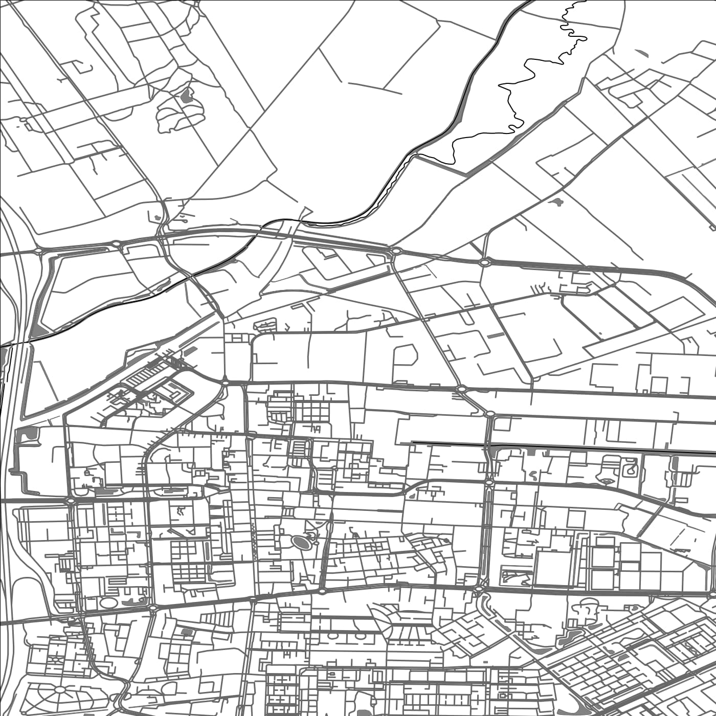 ROAD MAP OF HOOGEVEEN, NETHERLANDS BY MAPBAKES