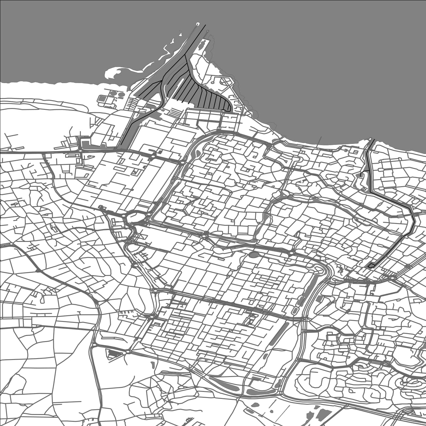 ROAD MAP OF HUIZEN, NETHERLANDS BY MAPBAKES