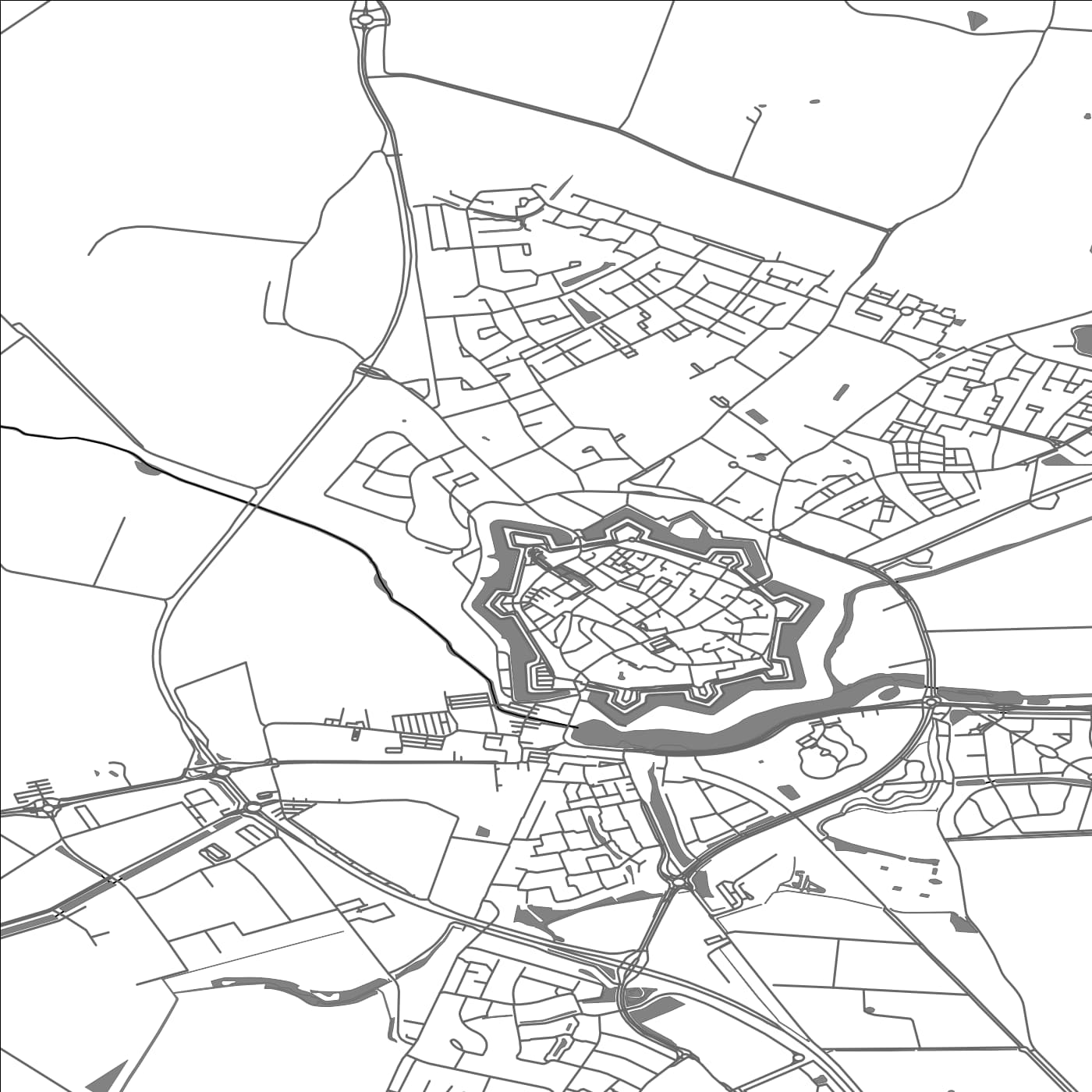 ROAD MAP OF HULST, NETHERLANDS BY MAPBAKES