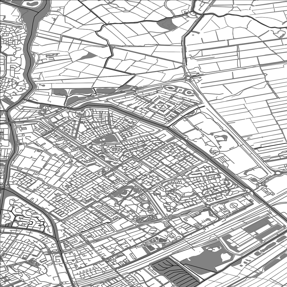 ROAD MAP OF LEIDERDORP, NETHERLANDS BY MAPBAKES