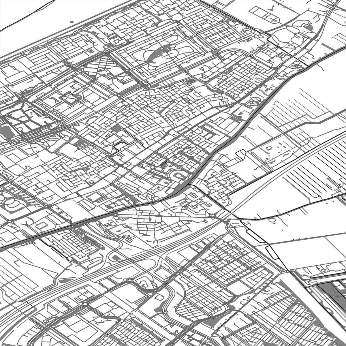 ROAD MAP OF LEIDSCHENDAM, NETHERLANDS BY MAPBAKES