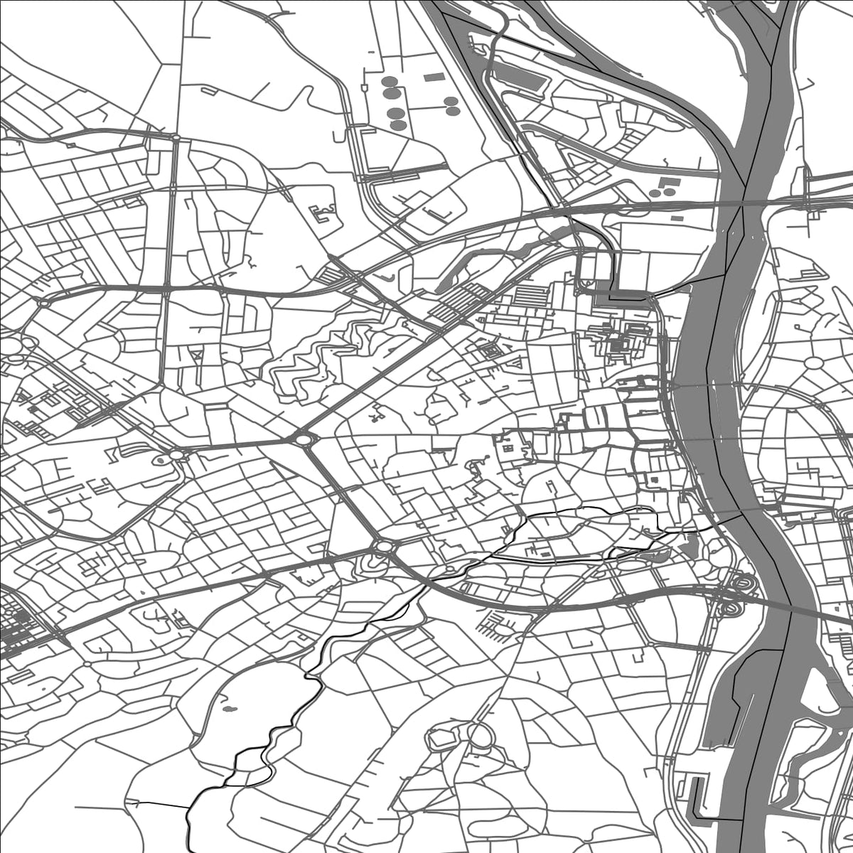 ROAD MAP OF MAASTRICHT, NETHERLANDS BY MAPBAKES