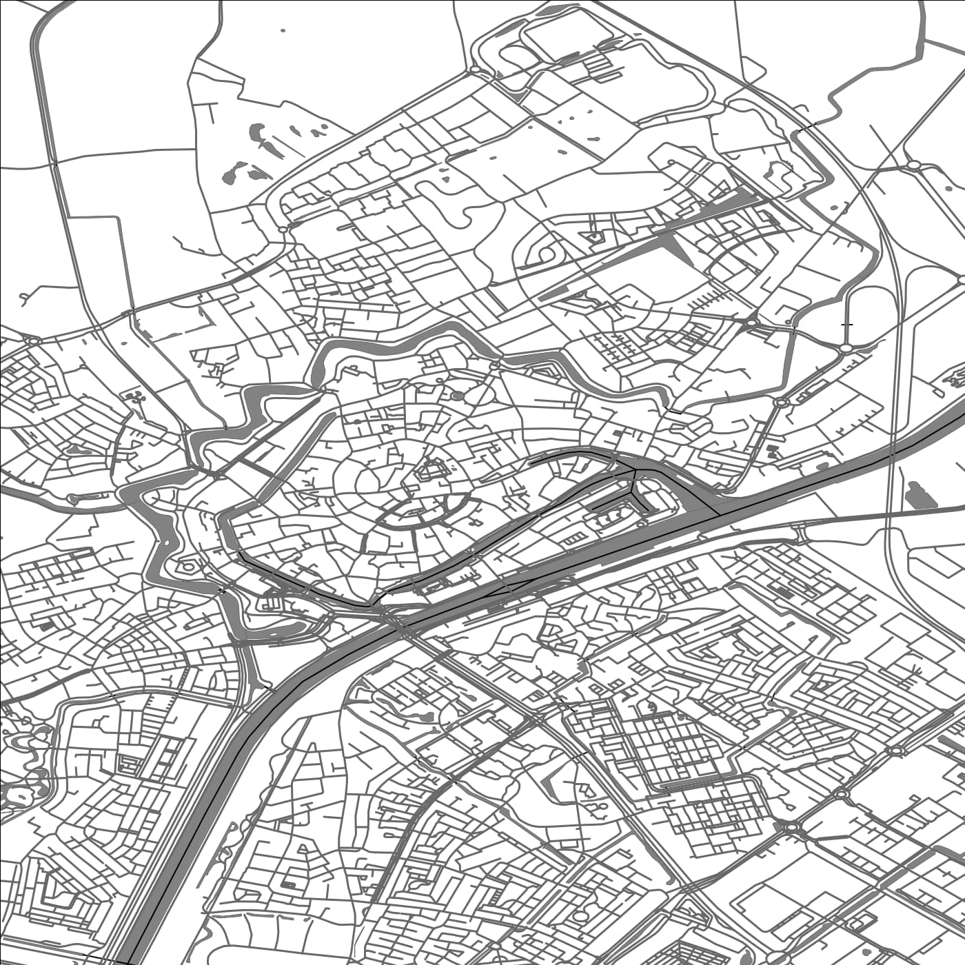 ROAD MAP OF MIDDELBURG, NETHERLANDS BY MAPBAKES