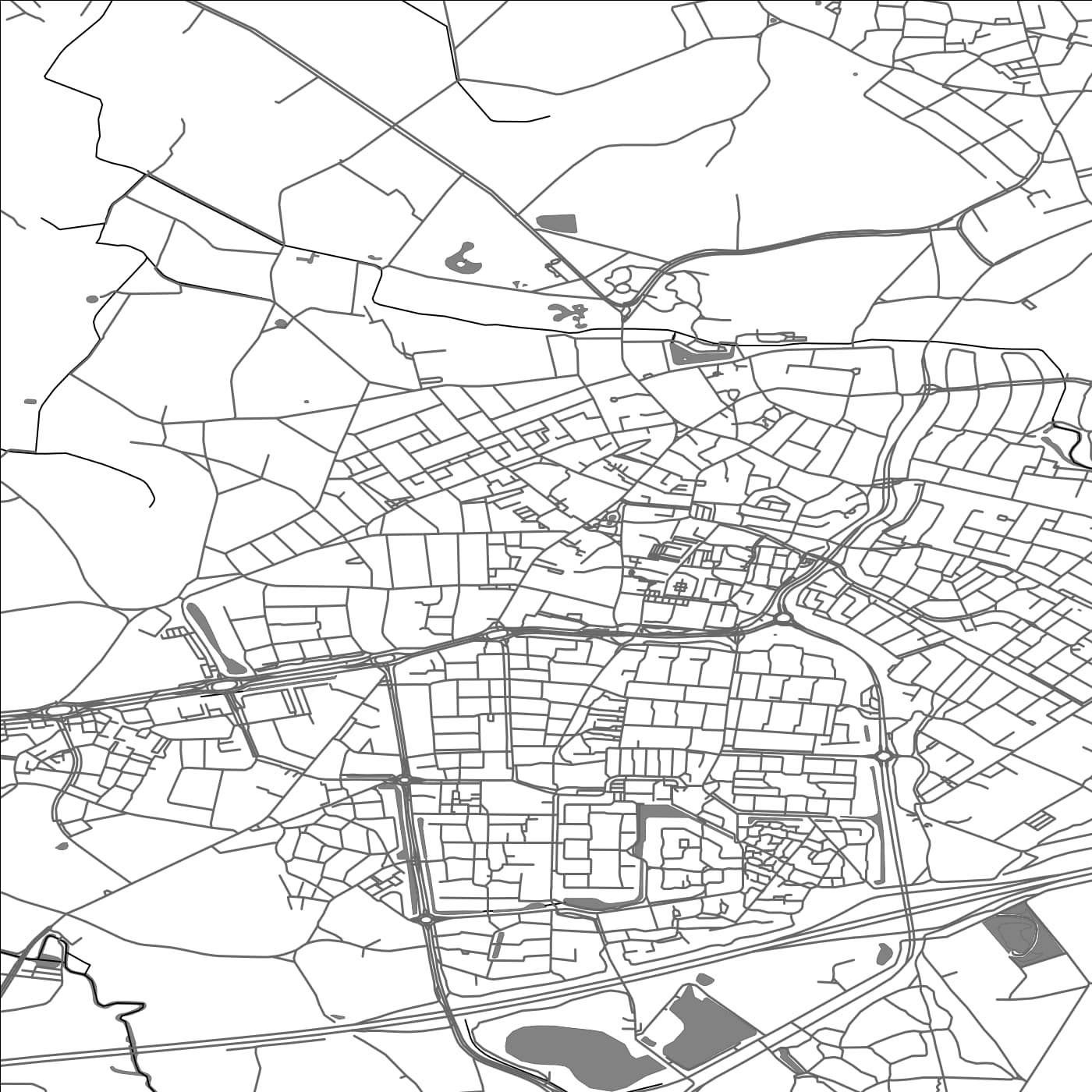 ROAD MAP OF NUENEN, NETHERLANDS BY MAPBAKES