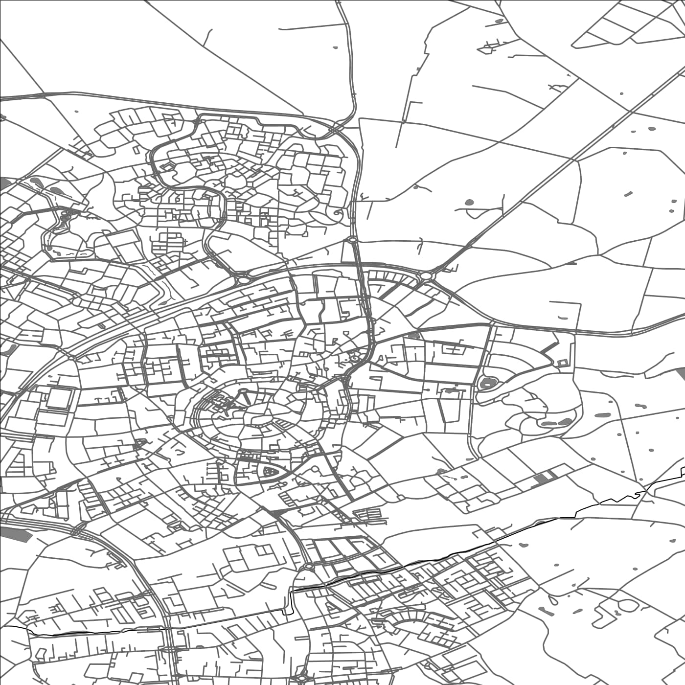 ROAD MAP OF OLDENZAAL, NETHERLANDS BY MAPBAKES