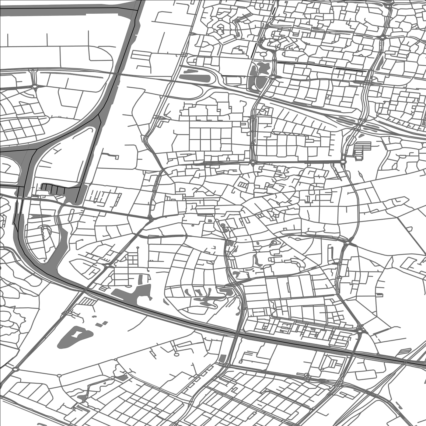 ROAD MAP OF OOSTERHOUT, NETHERLANDS BY MAPBAKES