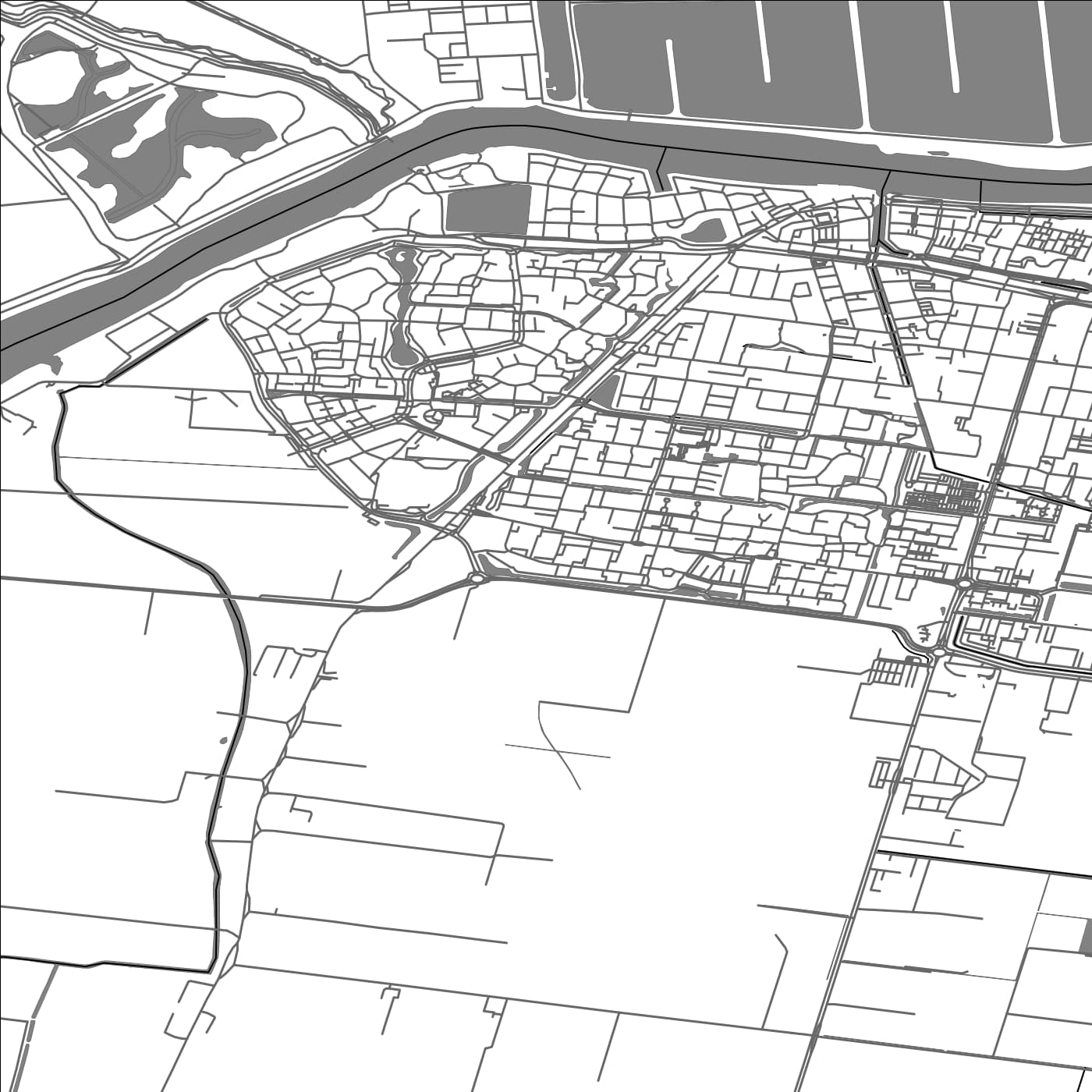 ROAD MAP OF OUD-BEIJERLAND, NETHERLANDS BY MAPBAKES