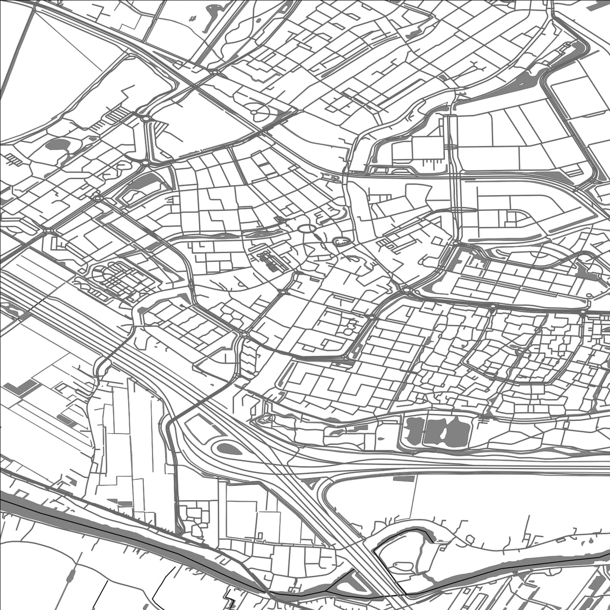 ROAD MAP OF RIDDERKERK, NETHERLANDS BY MAPBAKES