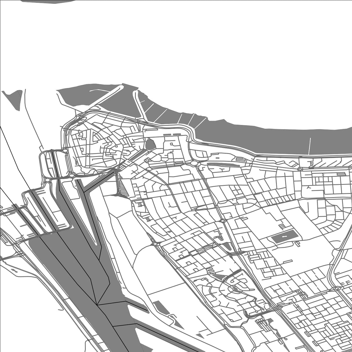 ROAD MAP OF TERNEUZEN, NETHERLANDS BY MAPBAKES