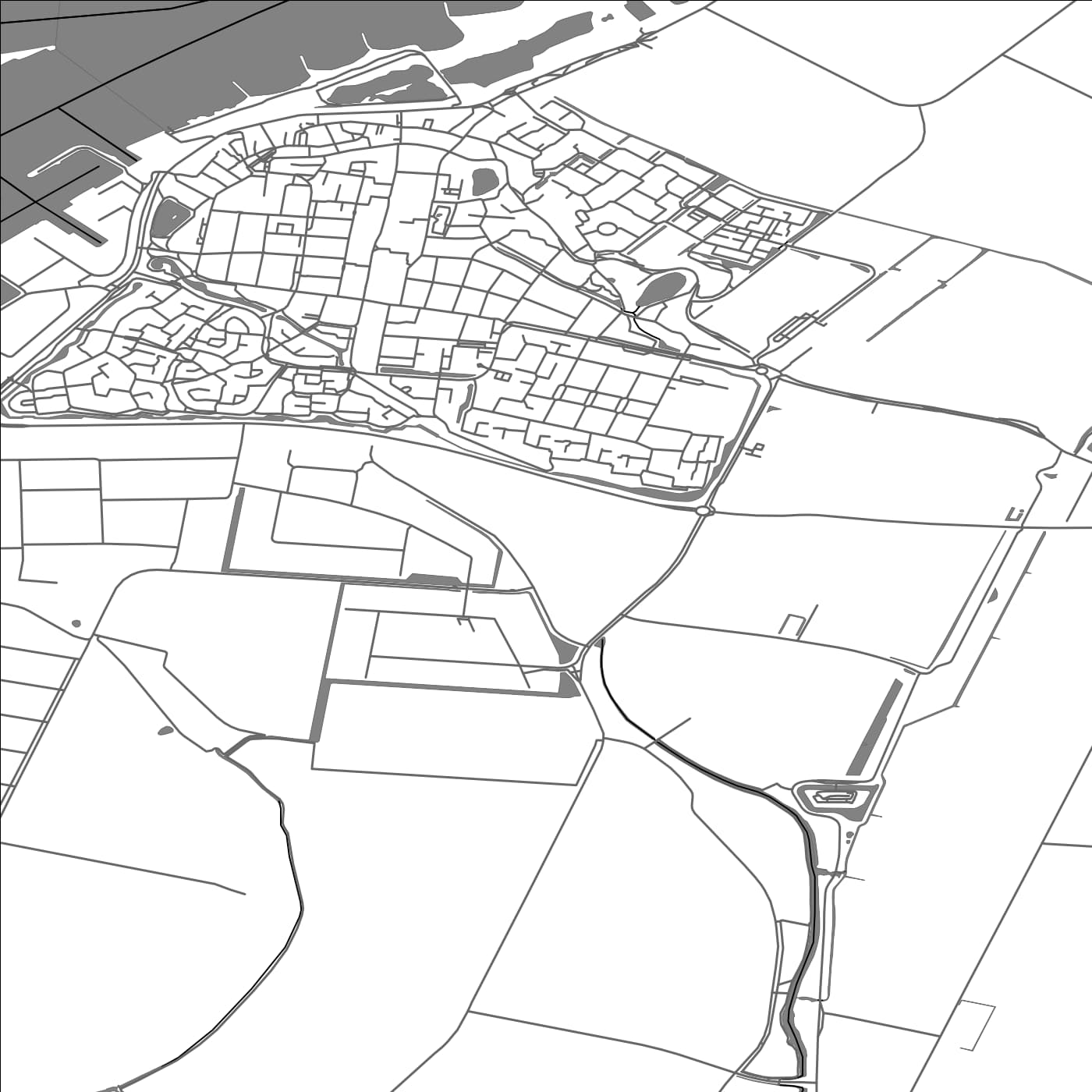 ROAD MAP OF WERKENDAM, NETHERLANDS BY MAPBAKES