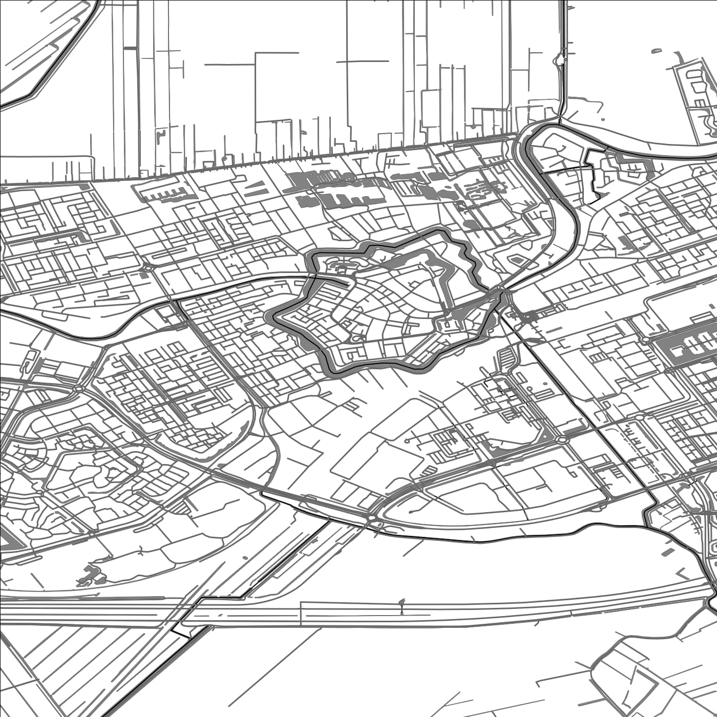 ROAD MAP OF WOERDEN, NETHERLANDS BY MAPBAKES