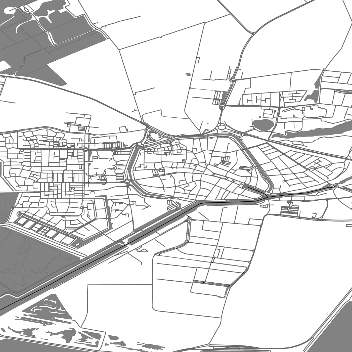 ROAD MAP OF ZIERIKZEE, NETHERLANDS BY MAPBAKES