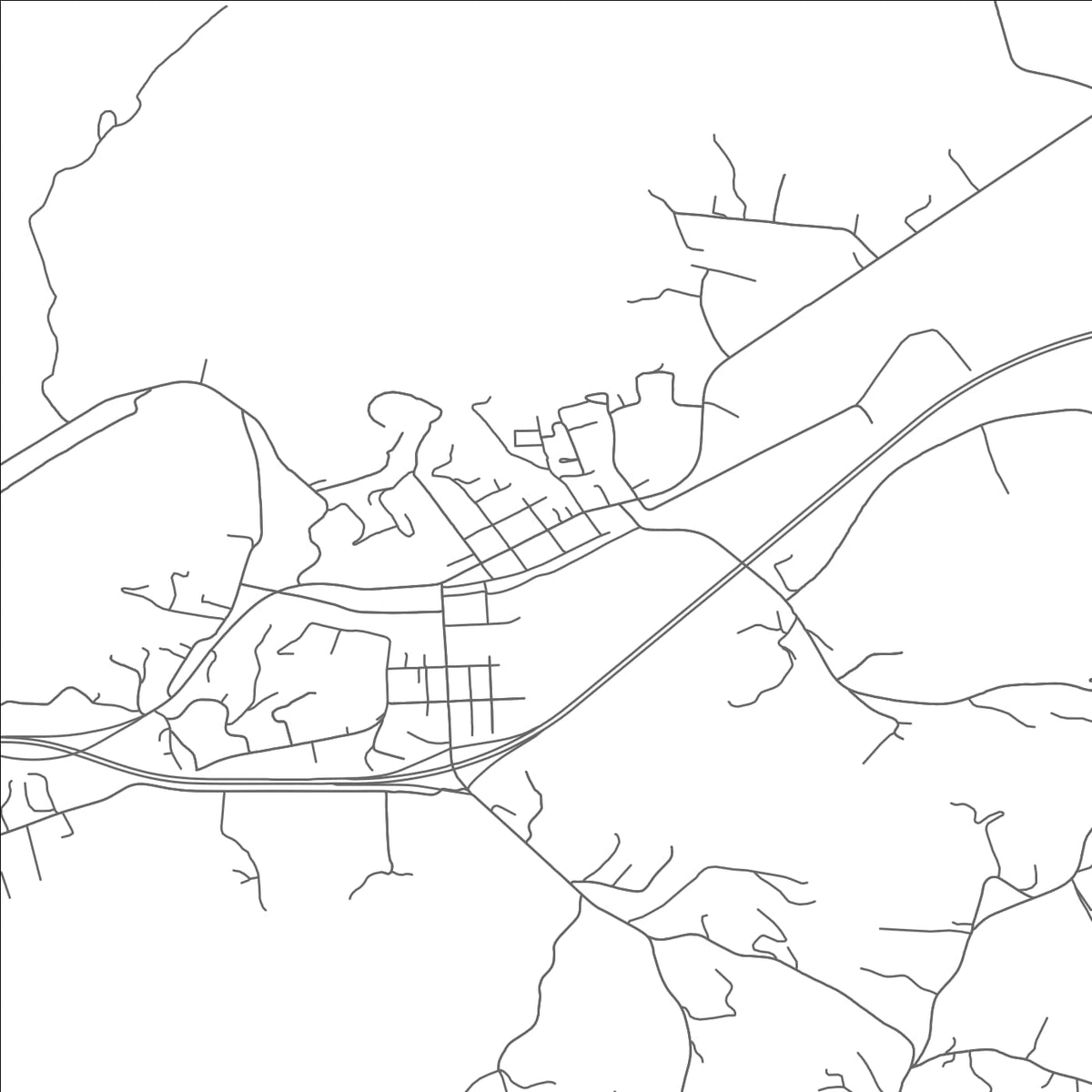 ROAD MAP OF OLD FORT, NORTH CAROLINA BY MAPBAKES