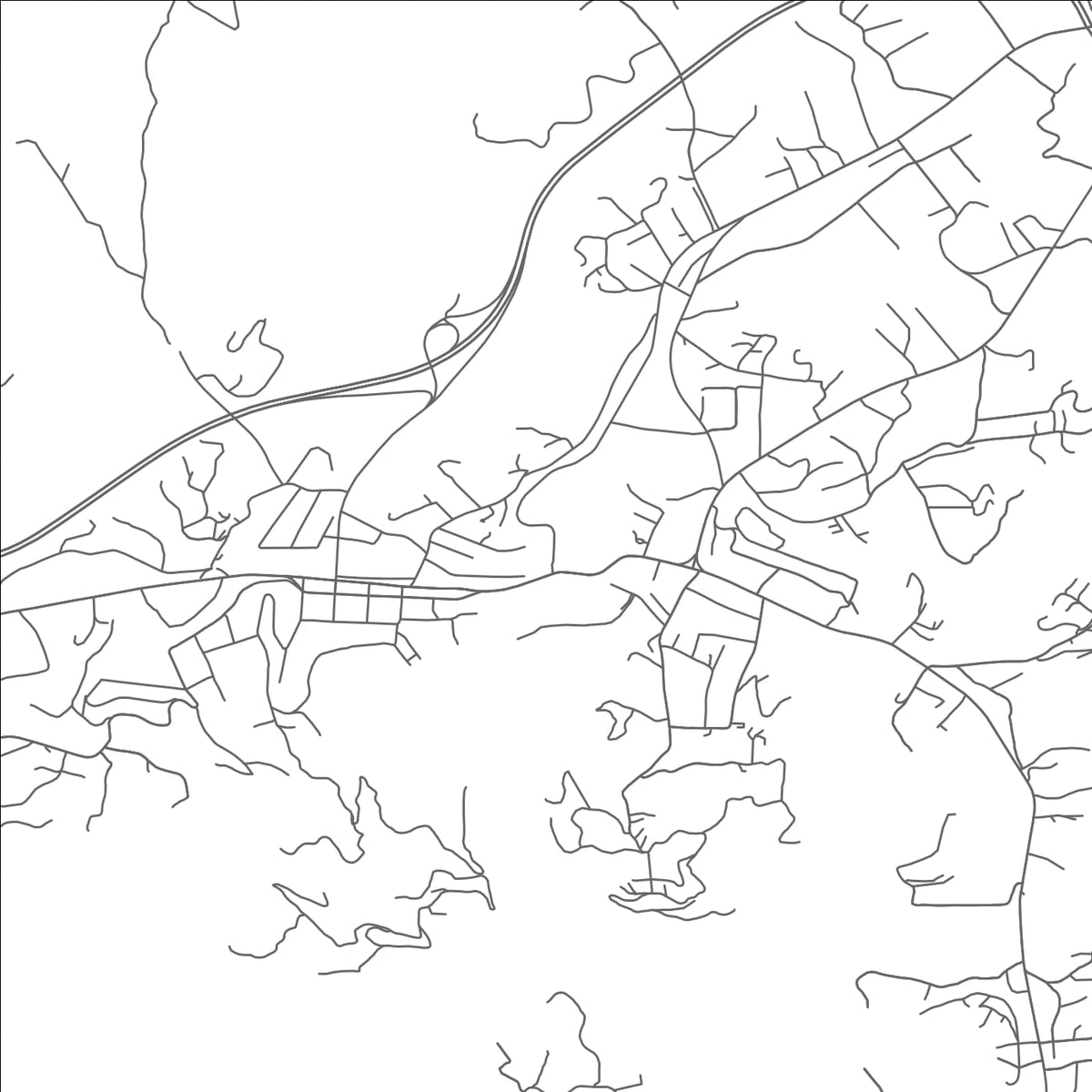 ROAD MAP OF SYLVA, NORTH CAROLINA BY MAPBAKES