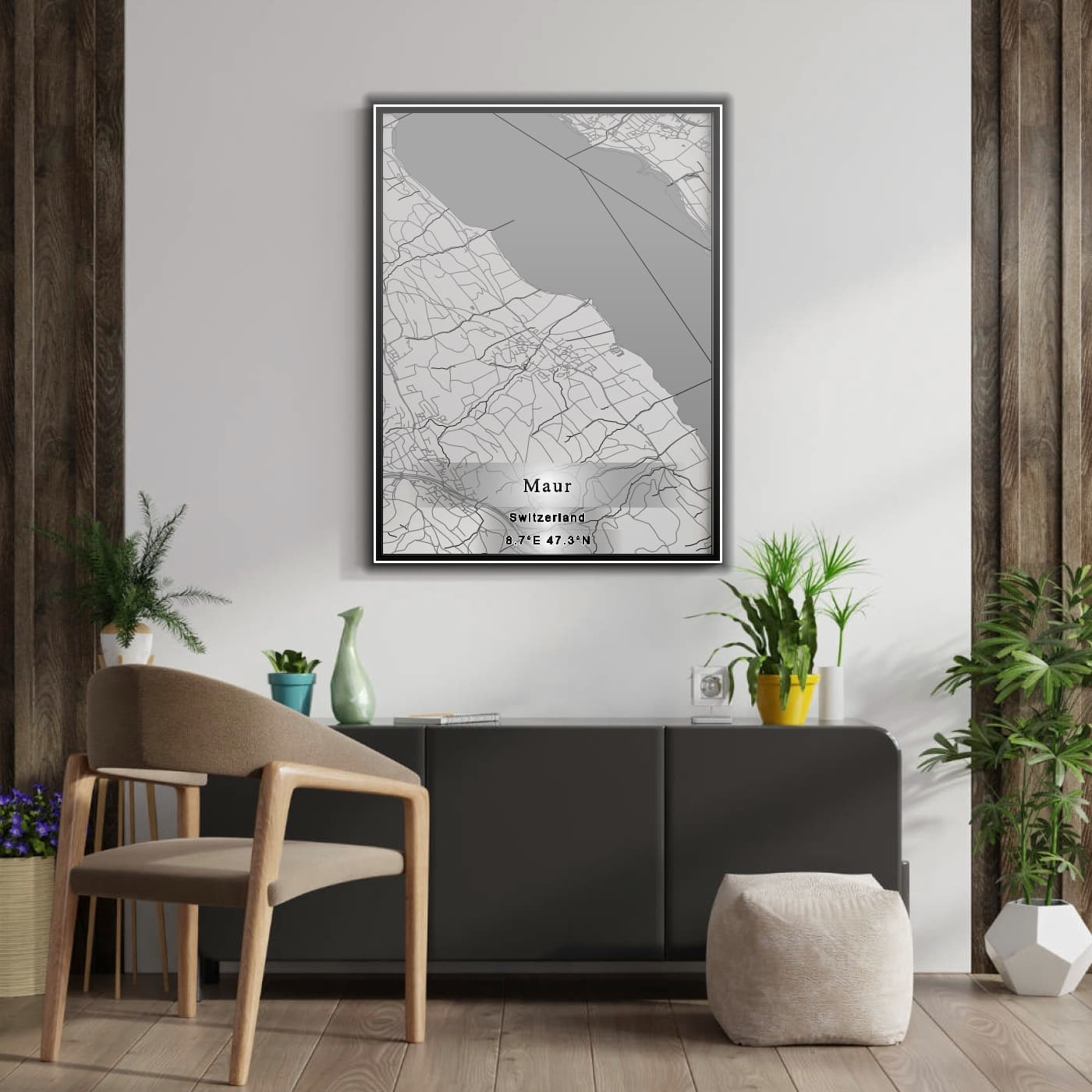 ROAD MAP OF MAUR, SWITZERLAND BY MAPBAKES