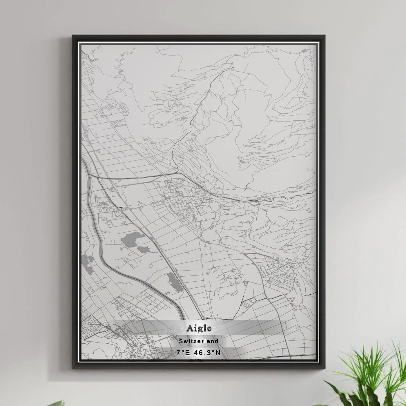 ROAD MAP OF AIGLE, SWITZERLAND BY MAPBAKES