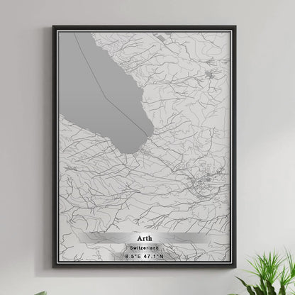 ROAD MAP OF ARTH, SWITZERLAND BY MAPBAKES