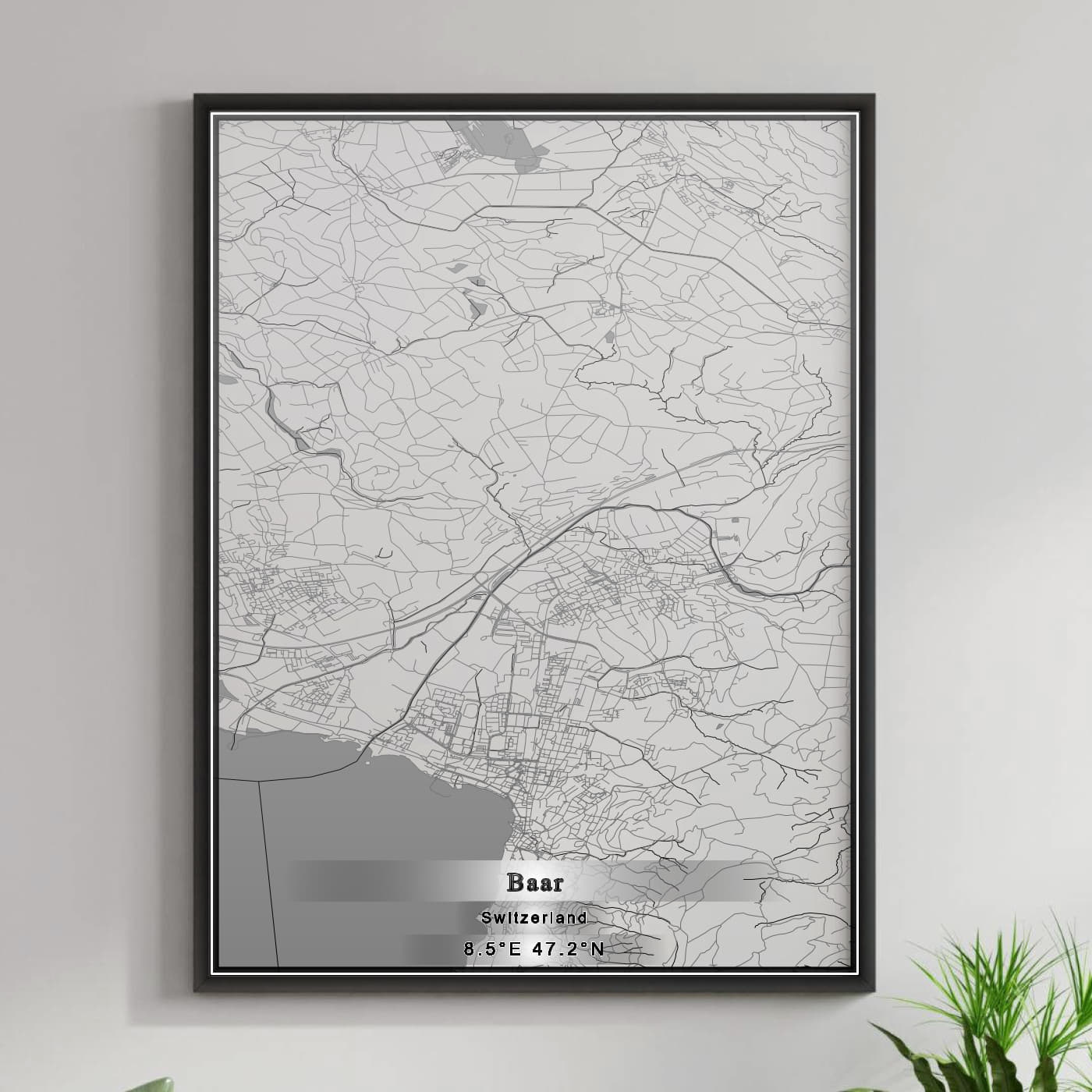 ROAD MAP OF BAAR, SWITZERLAND BY MAPBAKES