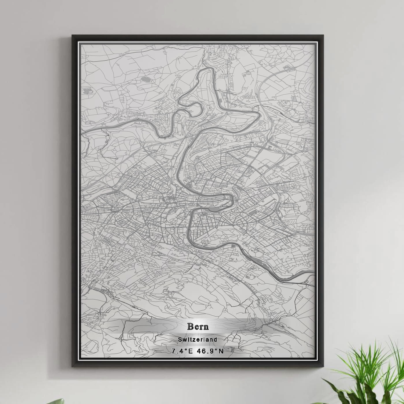 ROAD MAP OF BERN, SWITZERLAND BY MAPBAKES