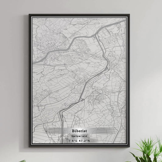 ROAD MAP OF BIBERIST, SWITZERLAND BY MAPBAKES