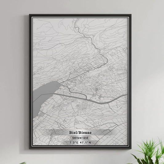 ROAD MAP OF BIEL/BIENNE, SWITZERLAND BY MAPBAKES