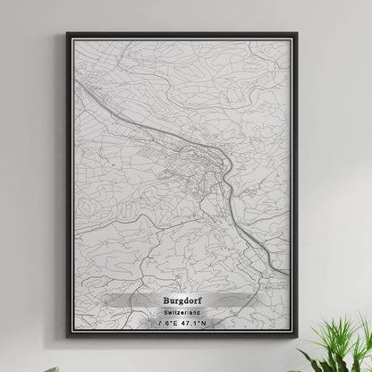 ROAD MAP OF BURGDORF, SWITZERLAND BY MAPBAKES