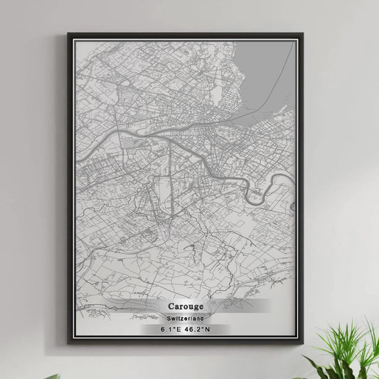 ROAD MAP OF CAROUGE, SWITZERLAND BY MAPBAKES