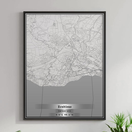 ROAD MAP OF ECUBLENS, SWITZERLAND BY MAPBAKES