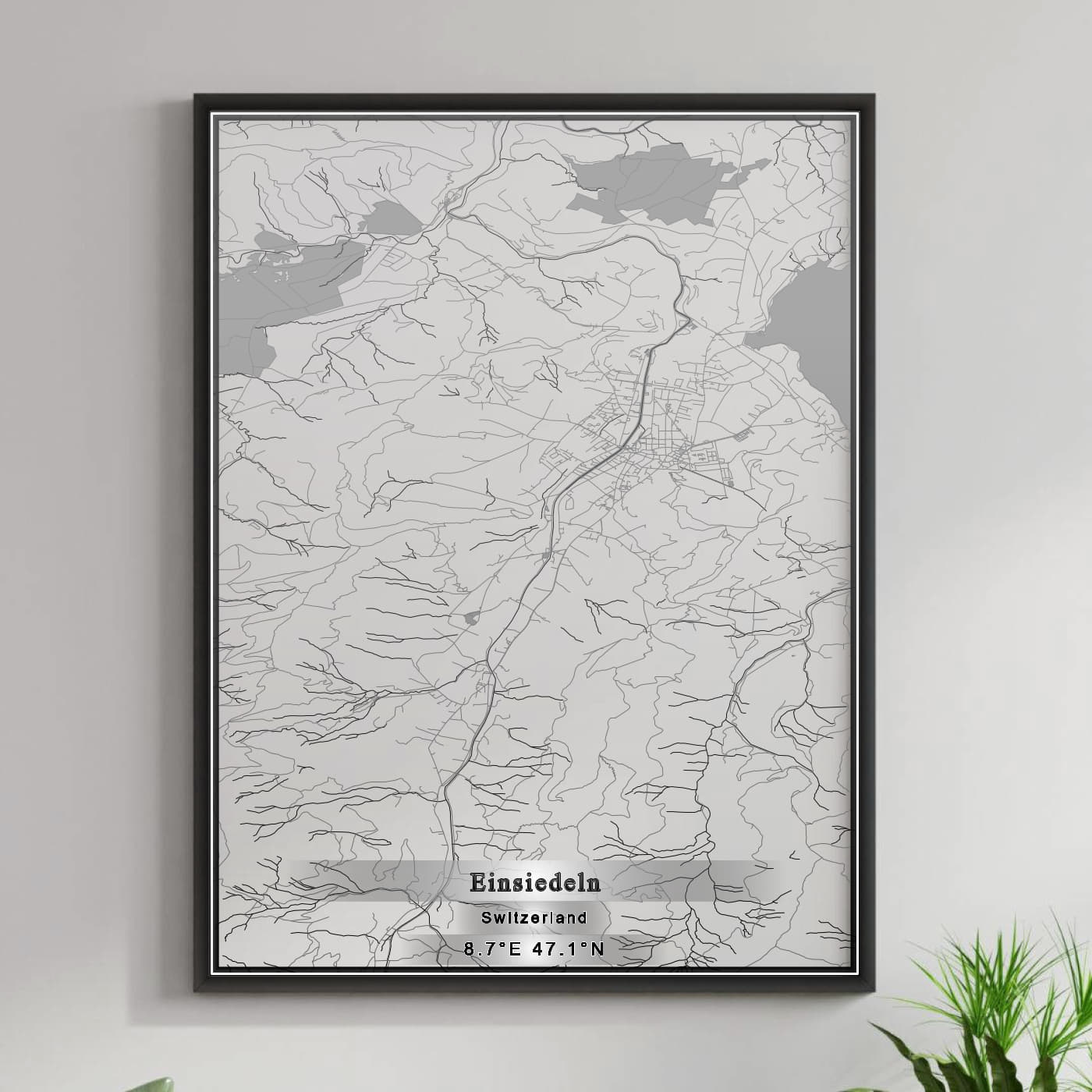 ROAD MAP OF EINSIEDELN, SWITZERLAND BY MAPBAKES