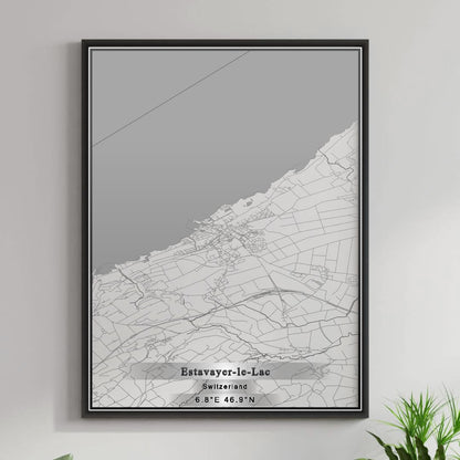 ROAD MAP OF ESTAVAYER-LE-LAC, SWITZERLAND BY MAPBAKES