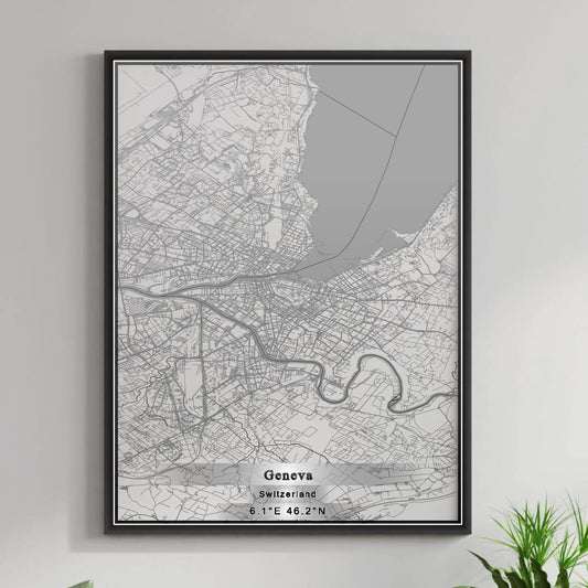 ROAD MAP OF GENEVA, SWITZERLAND BY MAPBAKES
