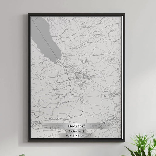 ROAD MAP OF HOCHDORF, SWITZERLAND BY MAPBAKES