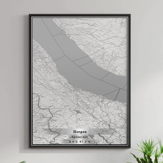 ROAD MAP OF HORGEN, SWITZERLAND BY MAPBAKES