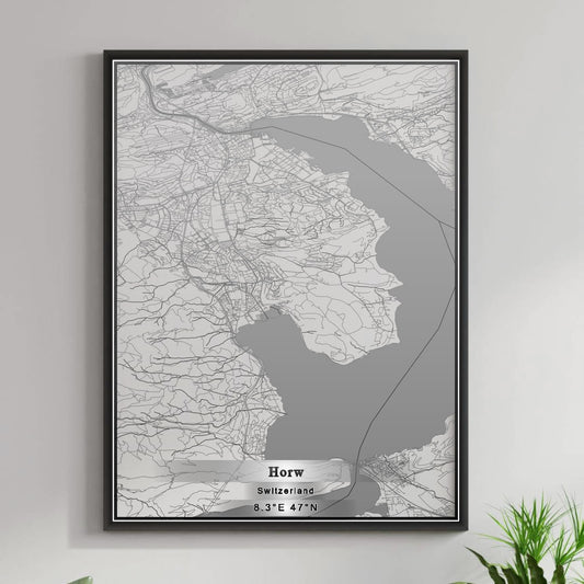 ROAD MAP OF HORW, SWITZERLAND BY MAPBAKES