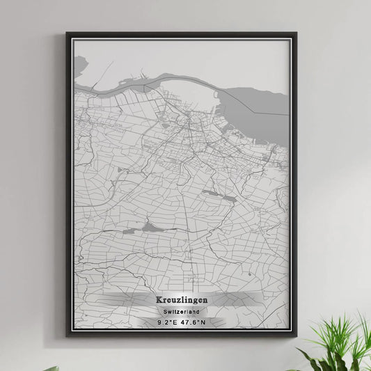 ROAD MAP OF KREUZLINGEN, SWITZERLAND BY MAPBAKES