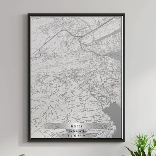 ROAD MAP OF KRIENS, SWITZERLAND BY MAPBAKES