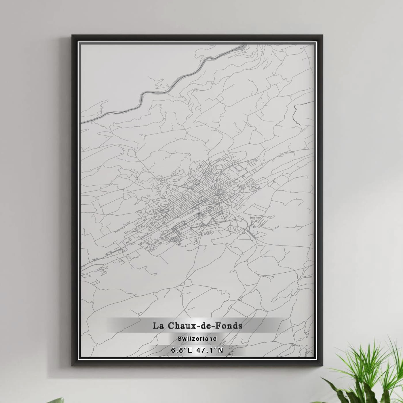 ROAD MAP OF LA CHAUX-DE-FONDS, SWITZERLAND BY MAPBAKES