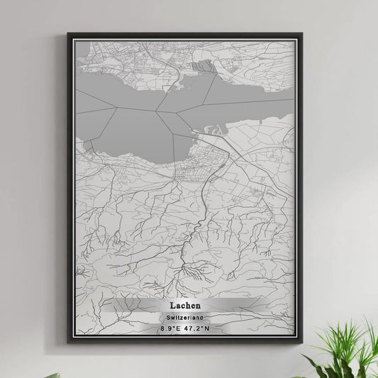 ROAD MAP OF LACHEN, SWITZERLAND BY MAPBAKES