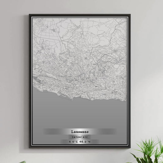 ROAD MAP OF LAUSANNE, SWITZERLAND BY MAPBAKES