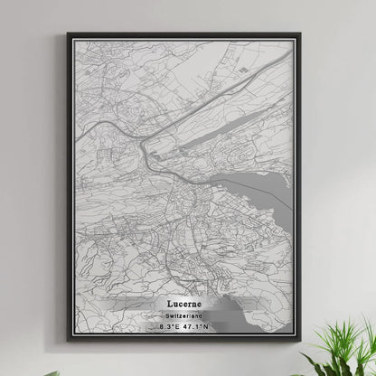 ROAD MAP OF LUCERNE, SWITZERLAND BY MAPBAKES