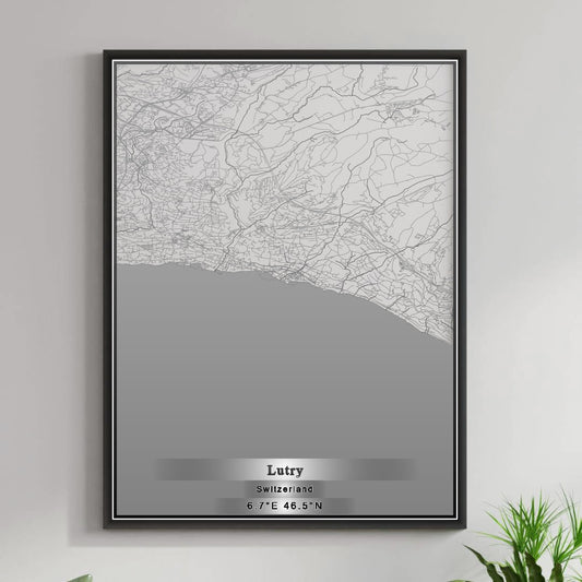 ROAD MAP OF LUTRY, SWITZERLAND BY MAPBAKES