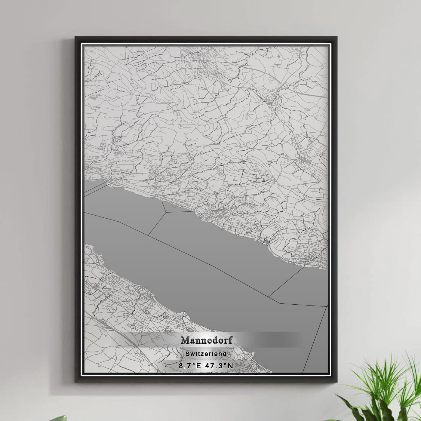 ROAD MAP OF MANNEDORF, SWITZERLAND BY MAPBAKES