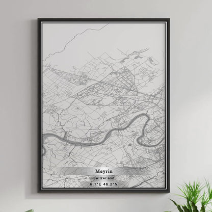 ROAD MAP OF MEYRIN, SWITZERLAND BY MAPBAKES