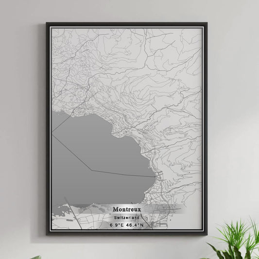 ROAD MAP OF MONTREUX, SWITZERLAND BY MAPBAKES