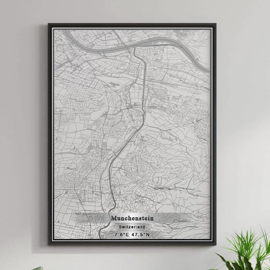 ROAD MAP OF MUNCHENSTEIN, SWITZERLAND BY MAPBAKES